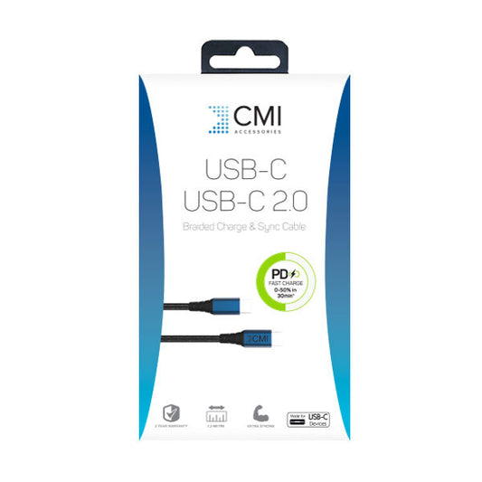 For Data Transfer & Charging Purposes CMI | Cable | USB-C to USB-C 2.0