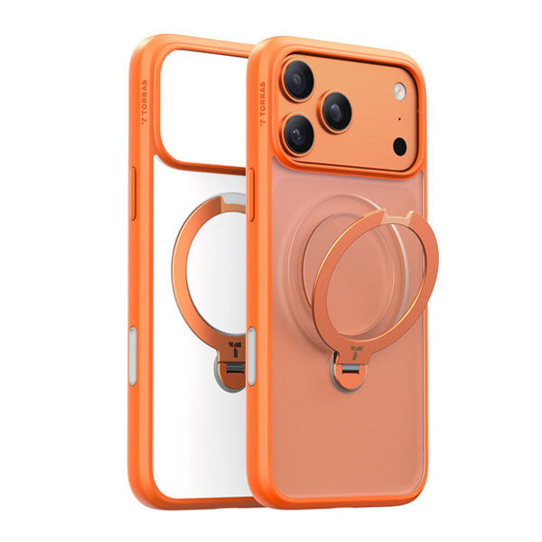 Torras Ostand Spin MagSafe Case for iPhone 17 Pro Energy Orange