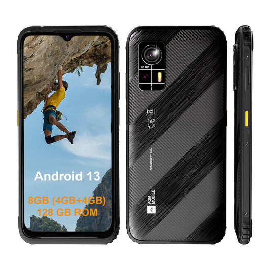 AGM H6 Lite 4G Rugged Smartphone 128GB IP69 6.52" Screen Black