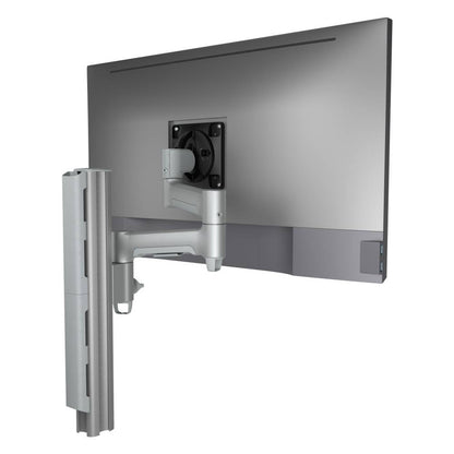 Atdec AWMS-4640 Single 460mm Monitor Arm + 400mm Post / 12kg (26.5lb) Flat Screen, 10kg (22lb) Curved Screen + F Clamp Desk Fixing, Black