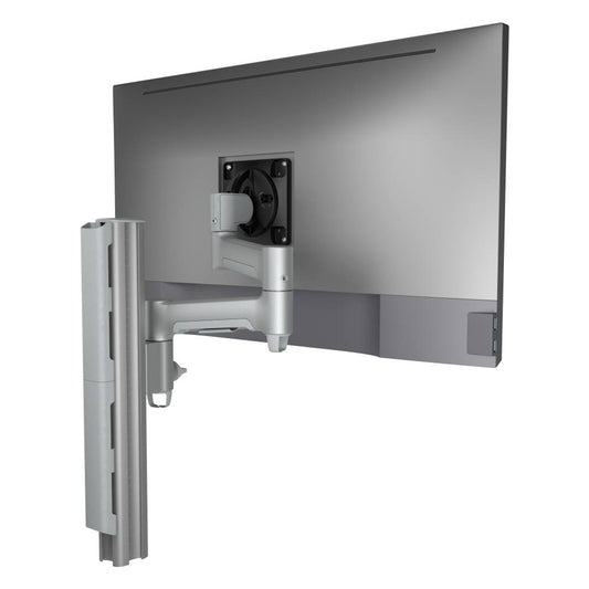 Atdec AWMS-4640 Single 460mm Monitor Arm + 400mm Post / 12kg (26.5lb) Flat Screen, 10kg (22lb) Curved Screen + F Clamp Desk Fixing, Black