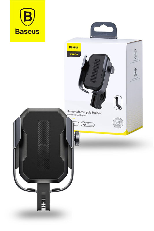 Baesus Universal Alloy Material Motorcycle Bicycle Rigid SmartPhone Holder - Black