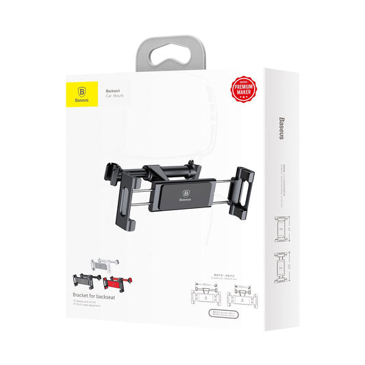Baesus Back Seat Tab Holder Car Mount Clamp Extendable Adjustable Rigid - Black