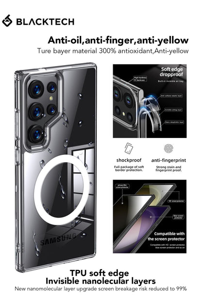 Samsung Galaxy S24 Plus / S25 Plus BLACKTECH Aero Glide (MagSafe Compatible) - Clear