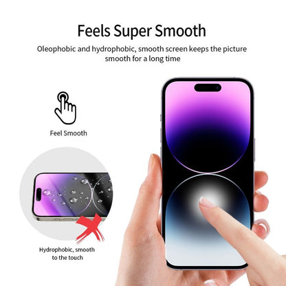 iPhone 14 BLACKTECH AI AUTO 9D Full Cover Tempered Glass - Black