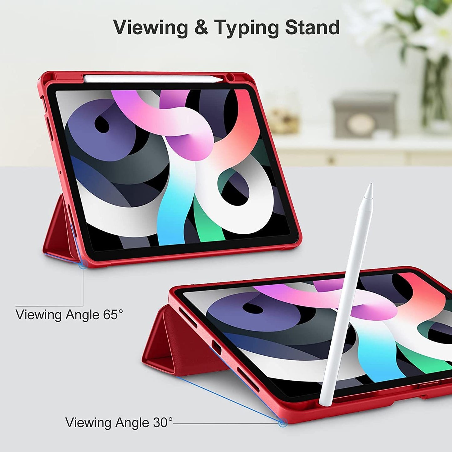 iPad Pro 12.9 3 / 4 / 5 / 6 2018-2022 BLACKTECH Smart Fold With Pencil Holder - Rose Gold