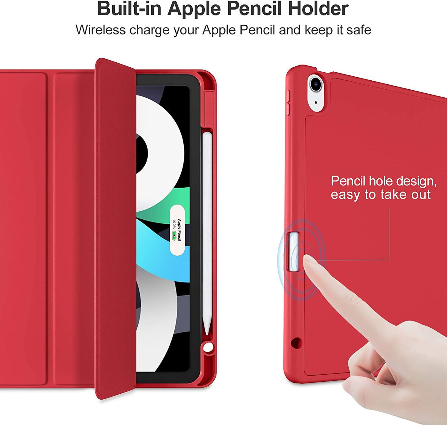 iPad Pro 12.9 3 / 4 / 5 / 6 2018-2022 BLACKTECH Smart Fold With Pencil Holder - Rose Gold