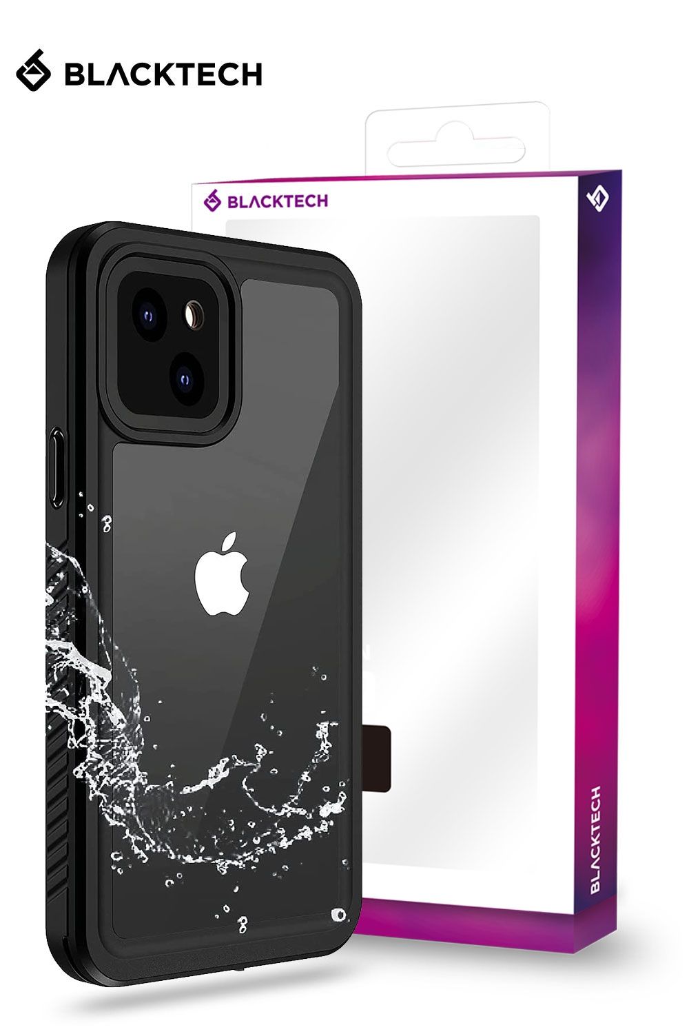iPhone 14 Pro Max BLACKTECH Waterproof With Magnetic Ring - Black