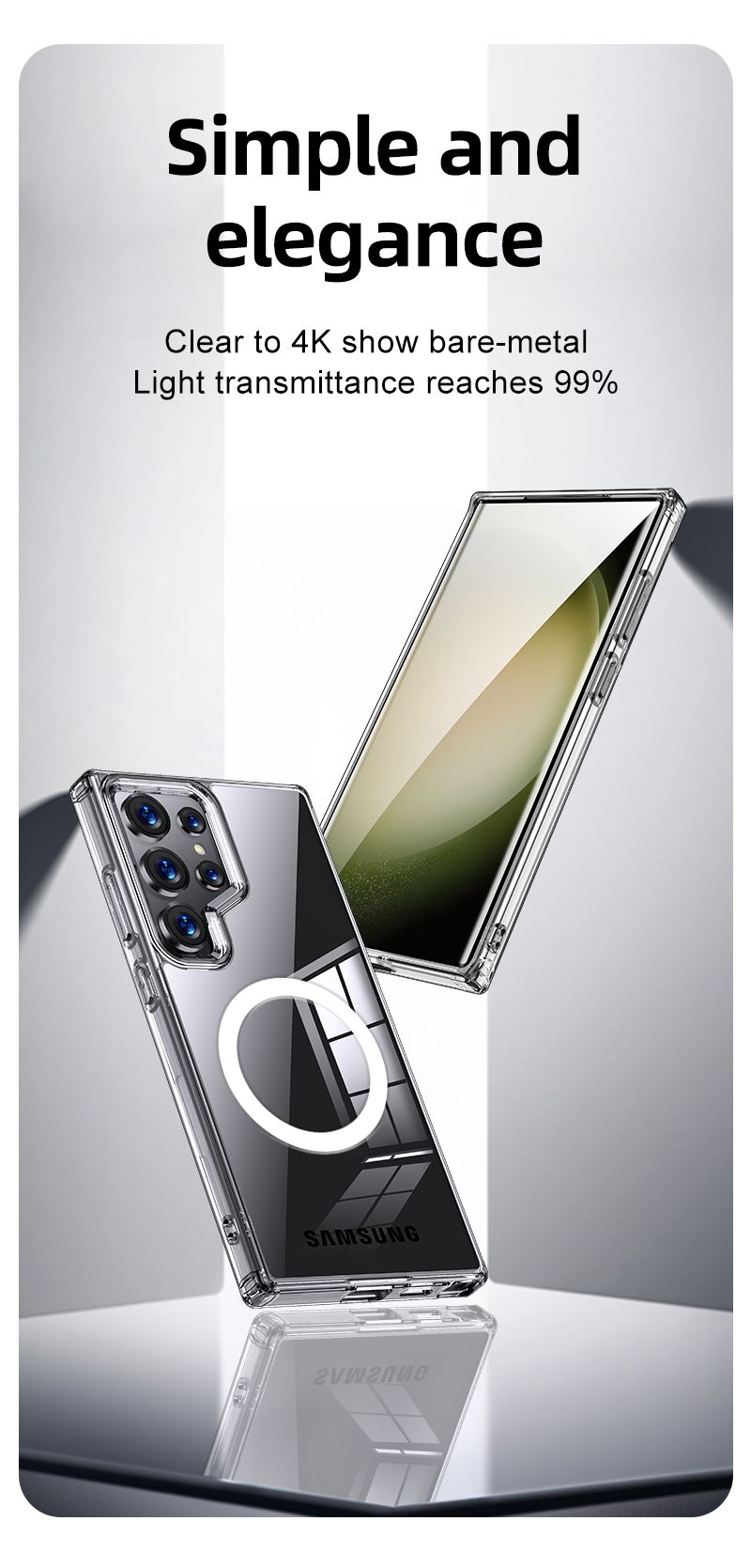Samsung Galaxy S24 Plus / S25 Plus BLACKTECH Aero Glide (MagSafe Compatible) - Clear
