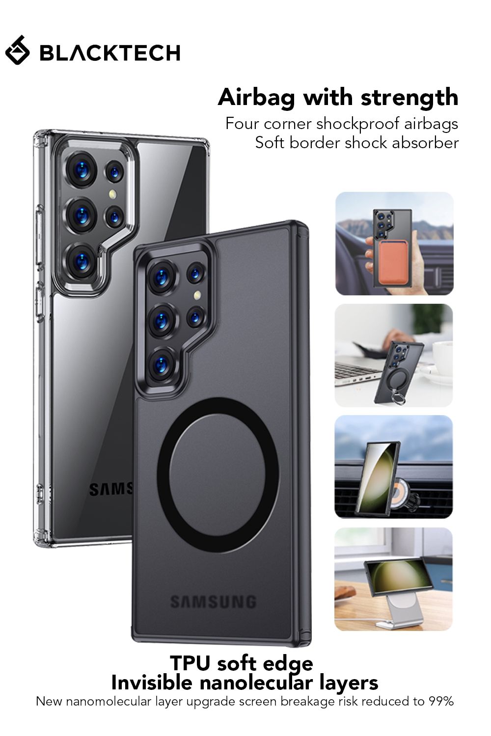 Samsung Galaxy S24 / S25 BLACKTECH Aero Glide (MagSafe Compatible) - Black