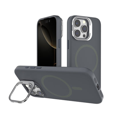 iPhone 16e BLACKTECH Y2 Liquid Silicone With Camera Stand (MagSafe Compatible) - Grey