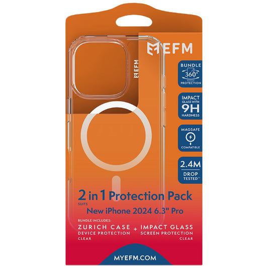 EFM Zurich MagSafe, Impact Screen, Lens Protector Bundle For iPhone 16 Pro