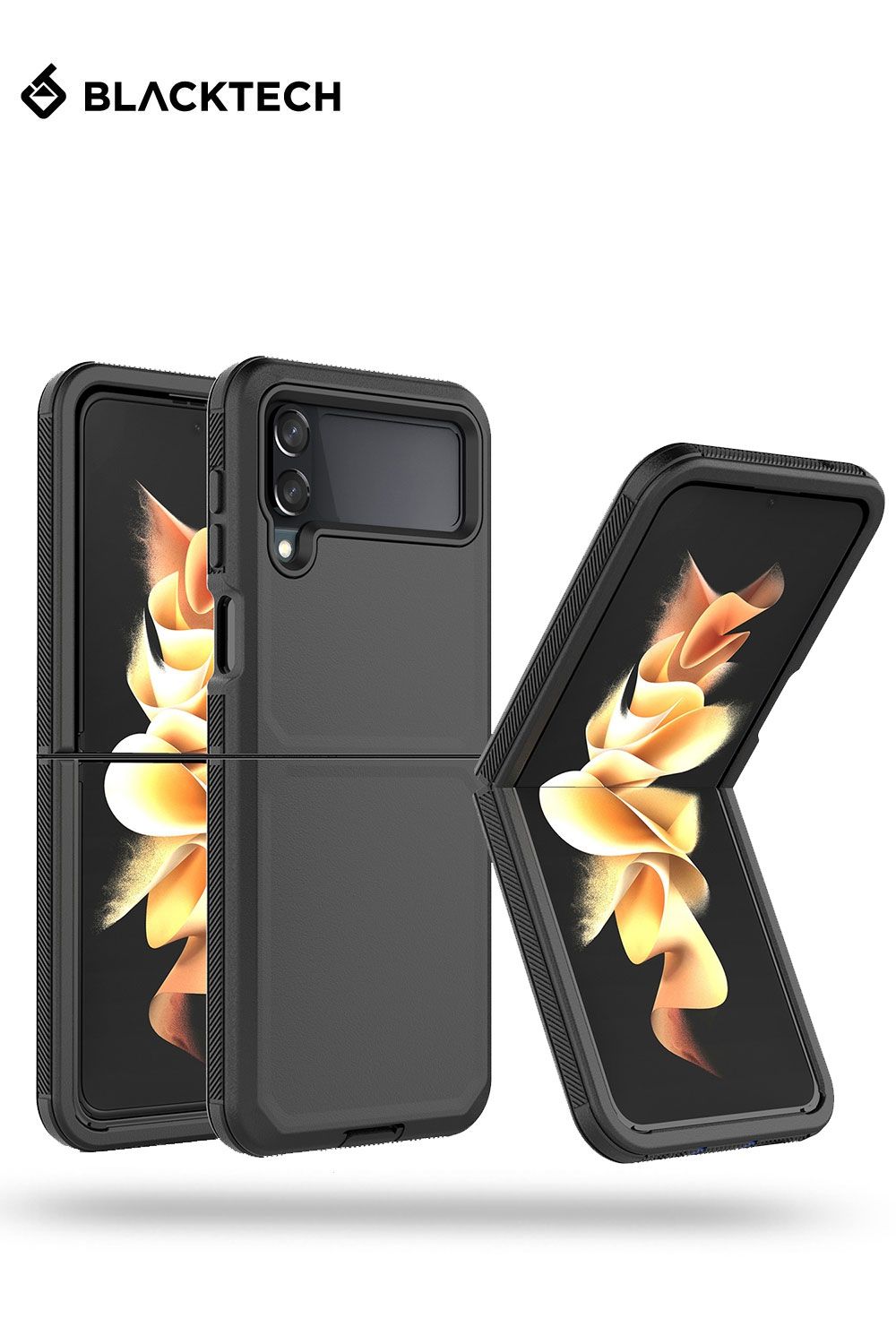 Samsung Galaxy Z Flip 6 / 7 FE BLACKTECH Defender with Separable Clip - Black