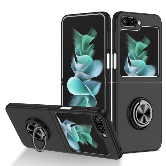 For Samsung Galaxy Z Flip 5 Shockproof Durable Rugged Simple Magnet Case With Ring