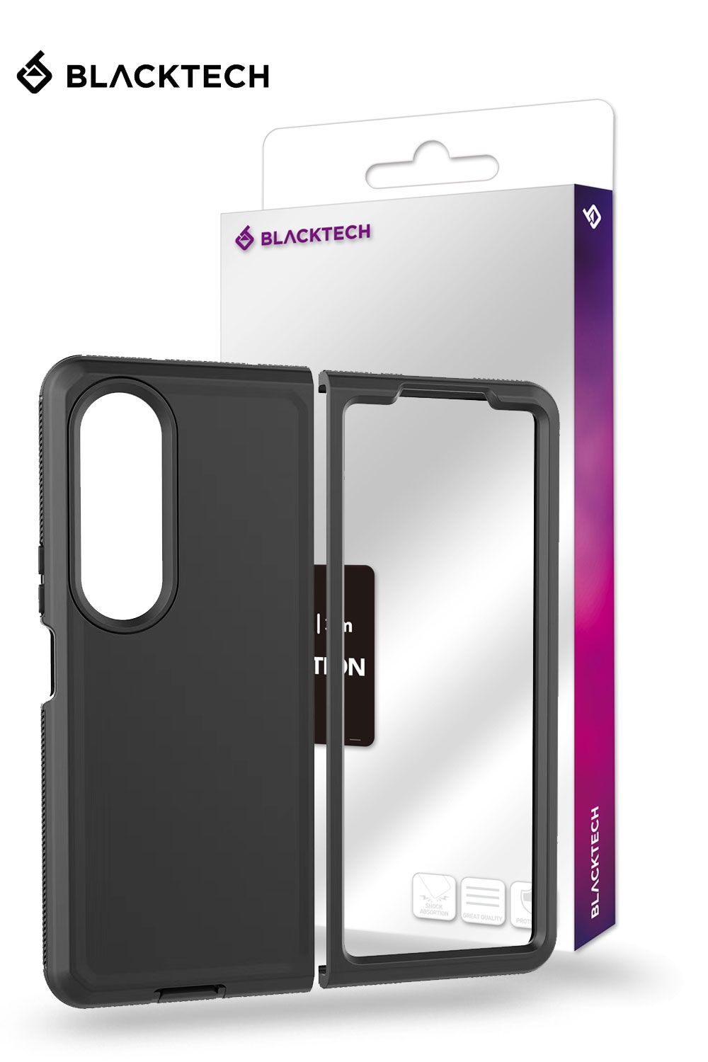 Samsung Galaxy Z Fold 5 BLACKTECH Defender with Separable Clip - Black