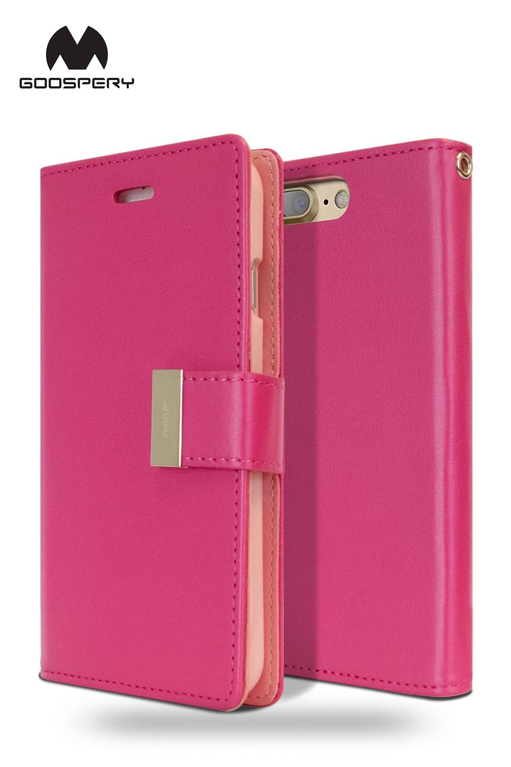 iPhone 14 Plus Goospery Mercury Rich Diary - Hot Pink