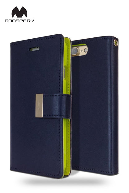 iPhone 15 Plus Goospery Mercury Rich Diary - Navy