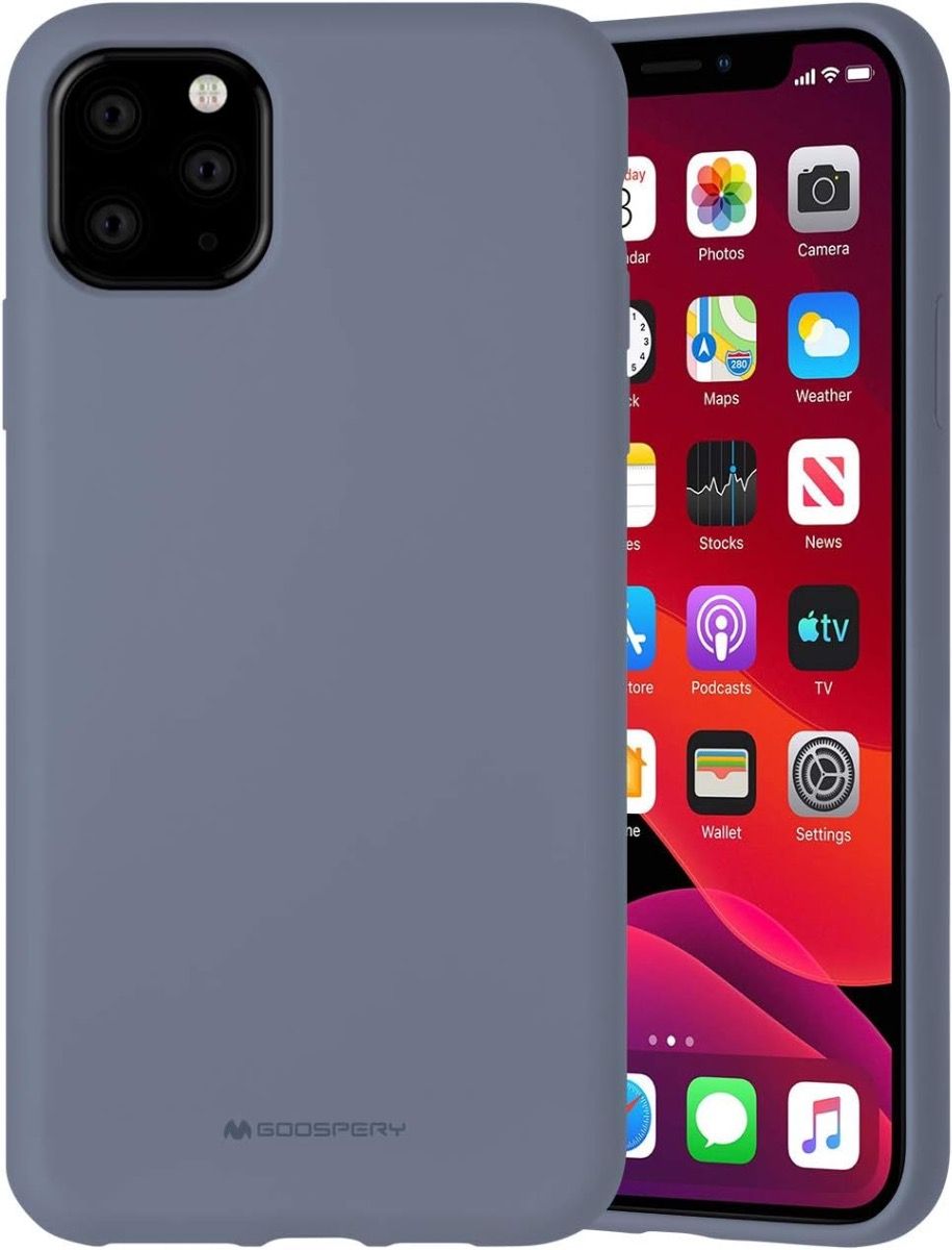 iPhone 14 Plus Goospery Mercury Silicone Case - Lavender Grey
