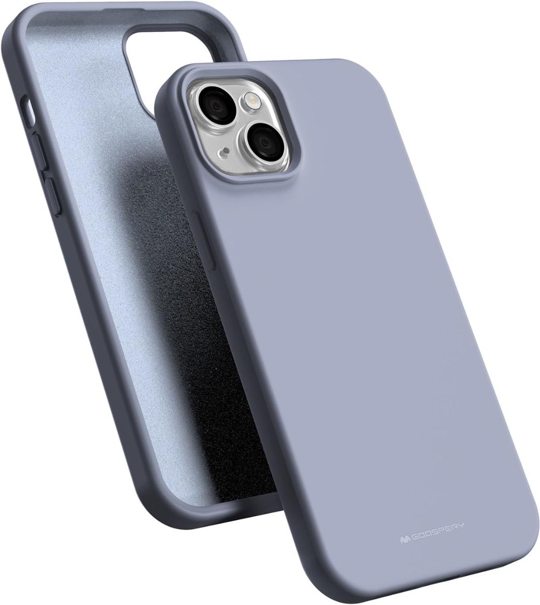 iPhone 15 Plus Goospery Mercury Silicone Case - Lavender Grey