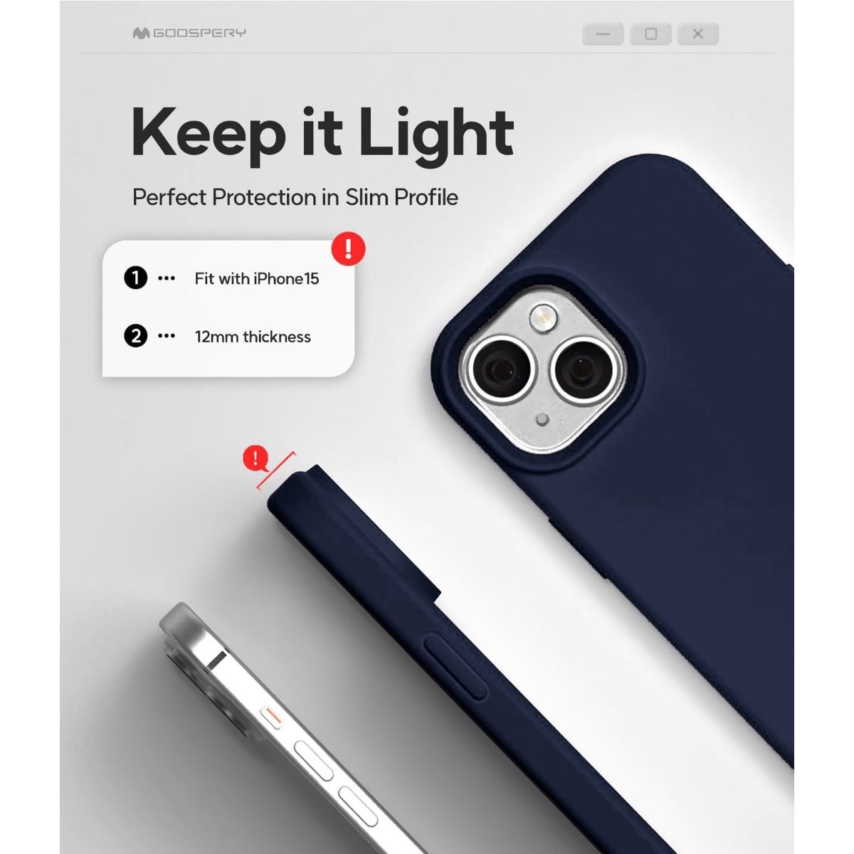 iPhone 15 Plus Goospery Mercury Silicone Case - Navy