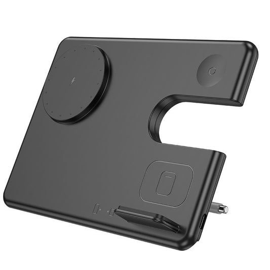 Universal 15W Geek Folding 3 in1 Magnetic Fast Wireless Charger For iWatch-Black