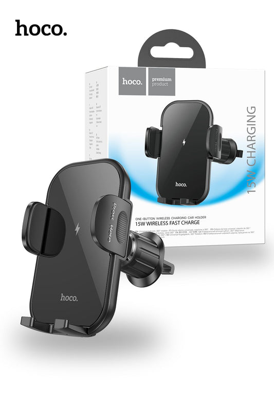 Wireless Car Charger Air vent Mount Fast Charging Phone Holder Dureble - Black