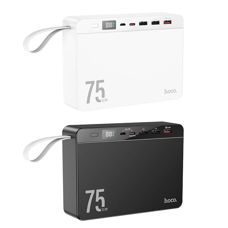 Hoco J94 22.5W 75000mAh USB-A & C Digital Display Power Bank - Black