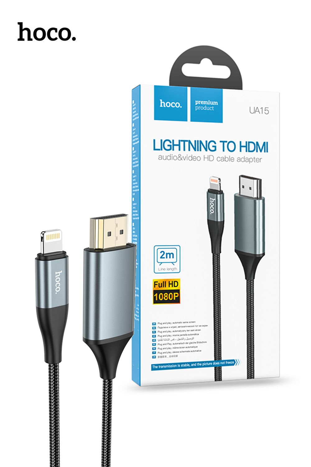 Hoco For iPhone iPad To HDMI Digital 4k TV / Monitor/ Projector Adapter 2M Cable AU