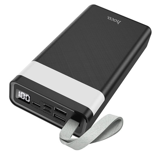 Hoco J73 Fast Charging and Desk Lamp Power Bank 30000mAh Power Bank - Black