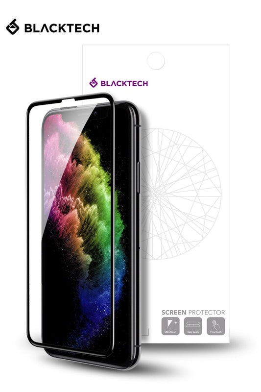 iPhone 15 Pro BLACKTECH 9D Full Cover Tempered Glass - Black