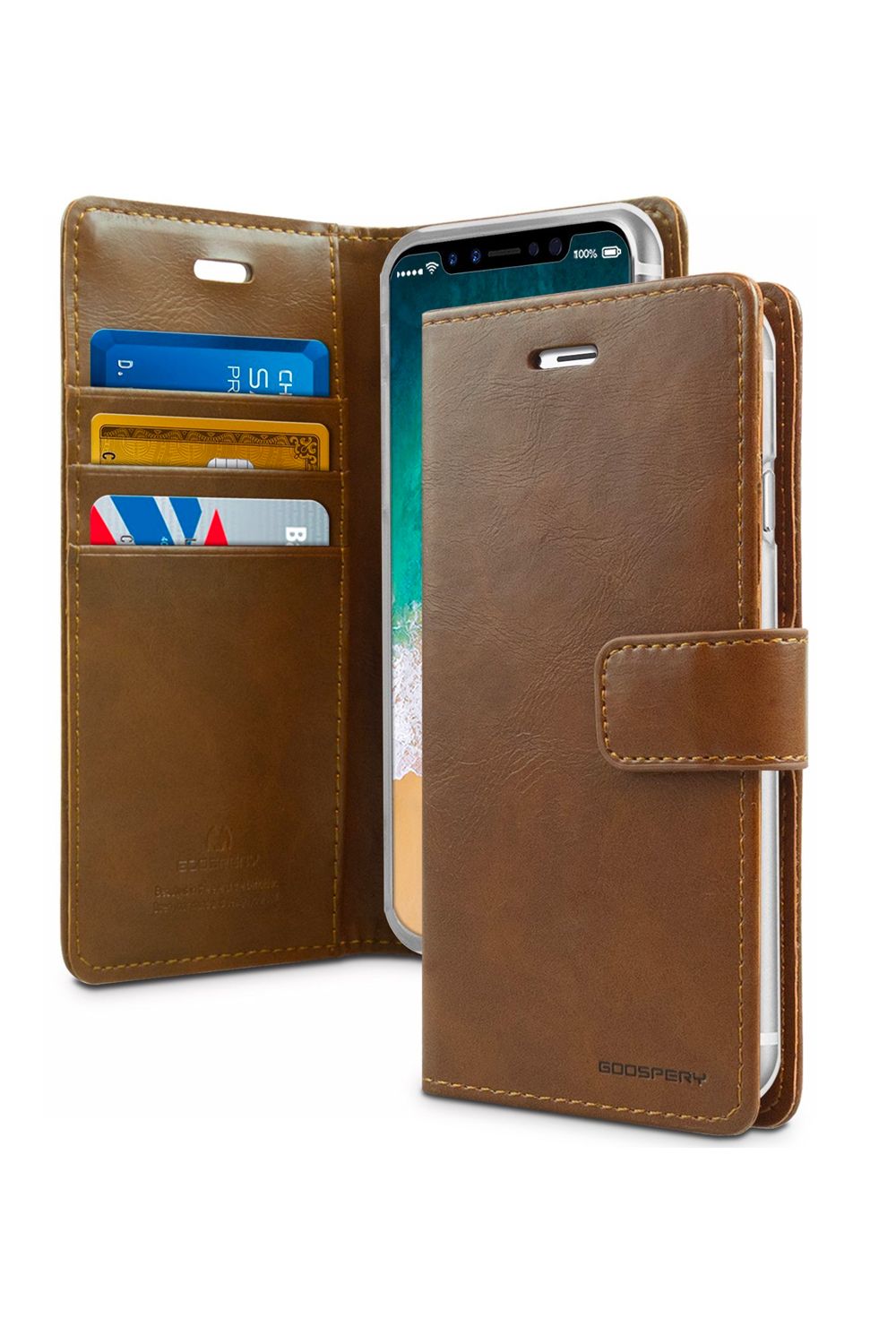 iPhone 17 Pro Goospery Mercury Blue Moon Diary - Brown