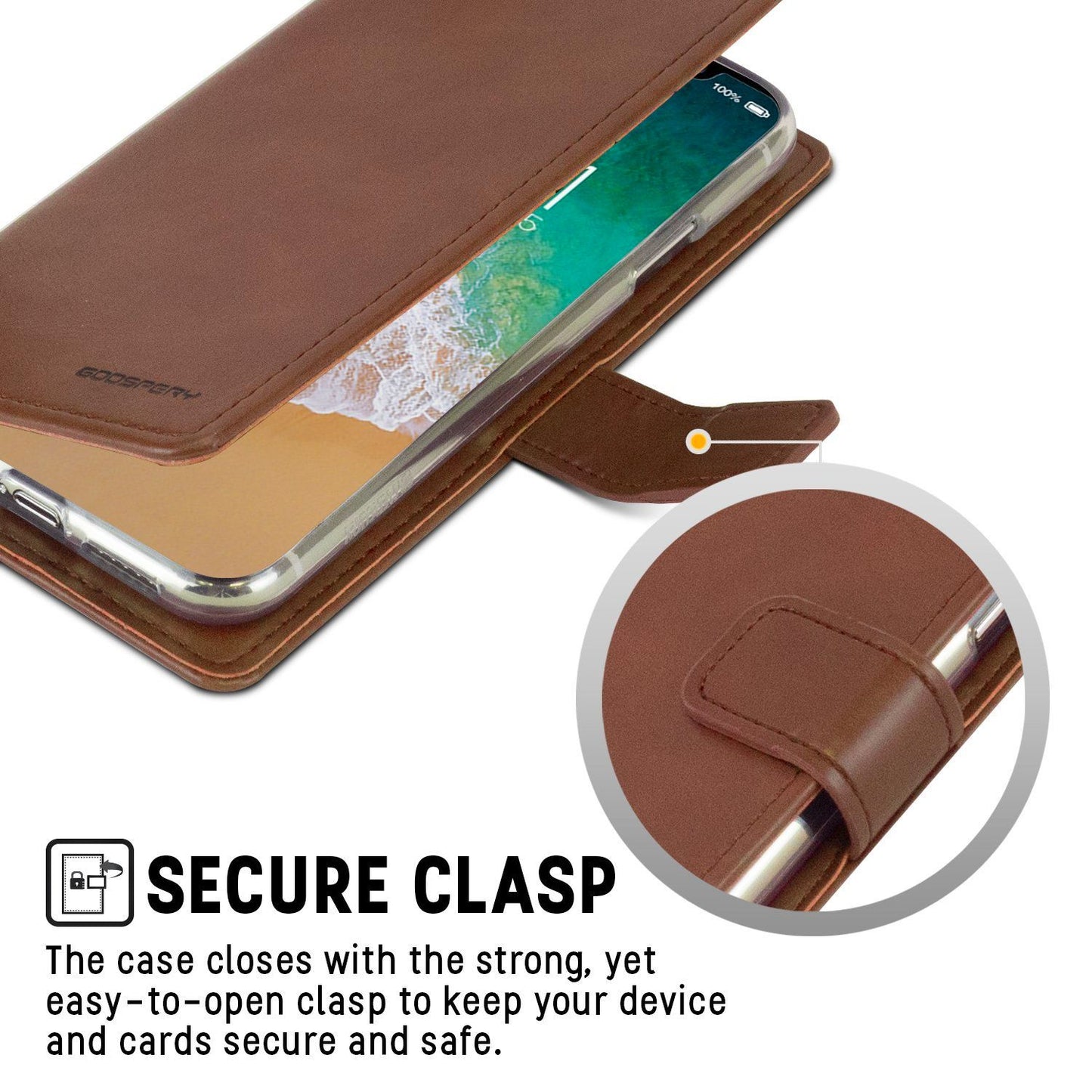 Samsung Galaxy S23 Plus Goospery Mercury Blue Moon Diary - Brown