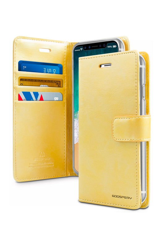 iPhone 14 Pro Goospery Mercury Blue Moon Diary - Gold