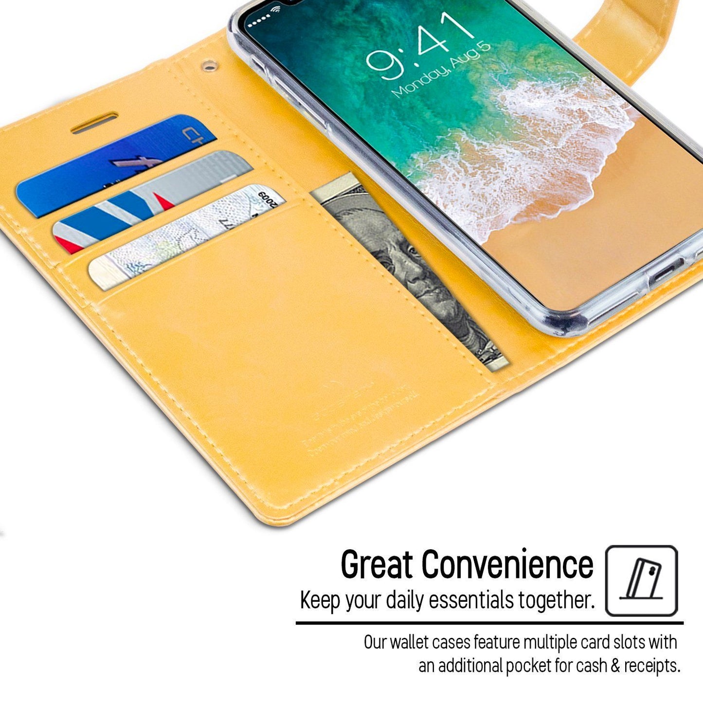Samsung Galaxy S22 Ultra Goospery Mercury Blue Moon Diary - Gold