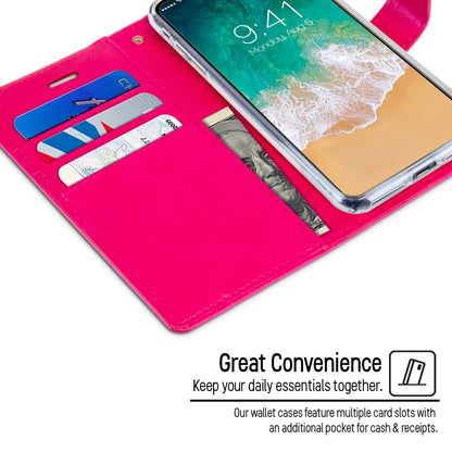 iPhone 15 Pro Goospery Mercury Blue Moon Diary - Hot Pink