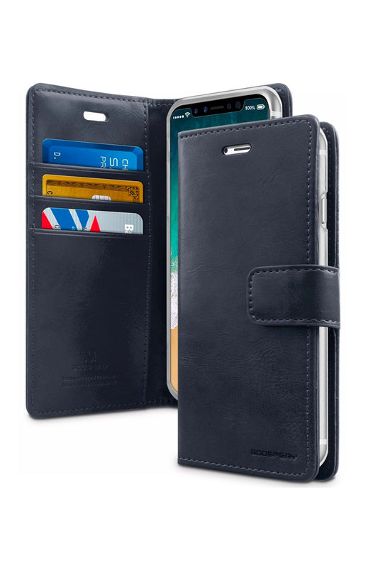 iPhone 14 Plus Goospery Mercury Blue Moon Diary - Navy