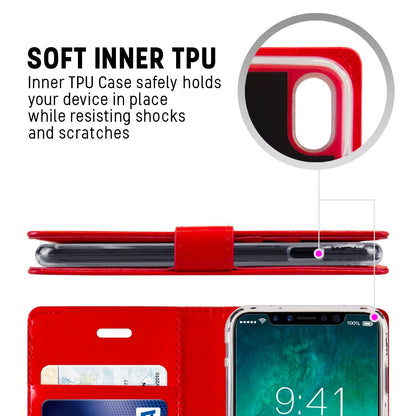 iPhone 14 Pro Goospery Mercury Blue Moon Diary - Red