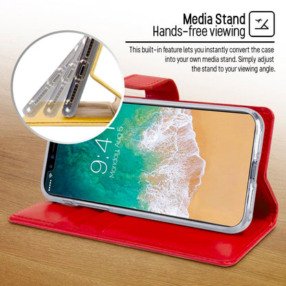 iPhone 15 Pro Goospery Mercury Blue Moon Diary - Red