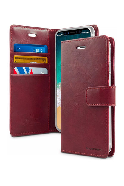 iPhone 15 Pro Max Goospery Mercury Blue Moon Diary - Wine