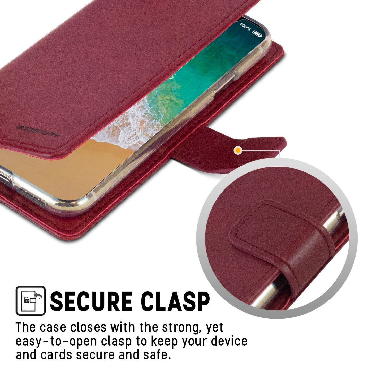 Samsung Galaxy S22 Ultra Goospery Mercury Blue Moon Diary - Wine