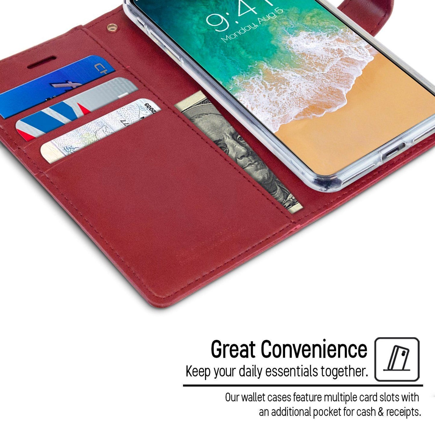 Samsung Galaxy S22 Ultra Goospery Mercury Blue Moon Diary - Wine