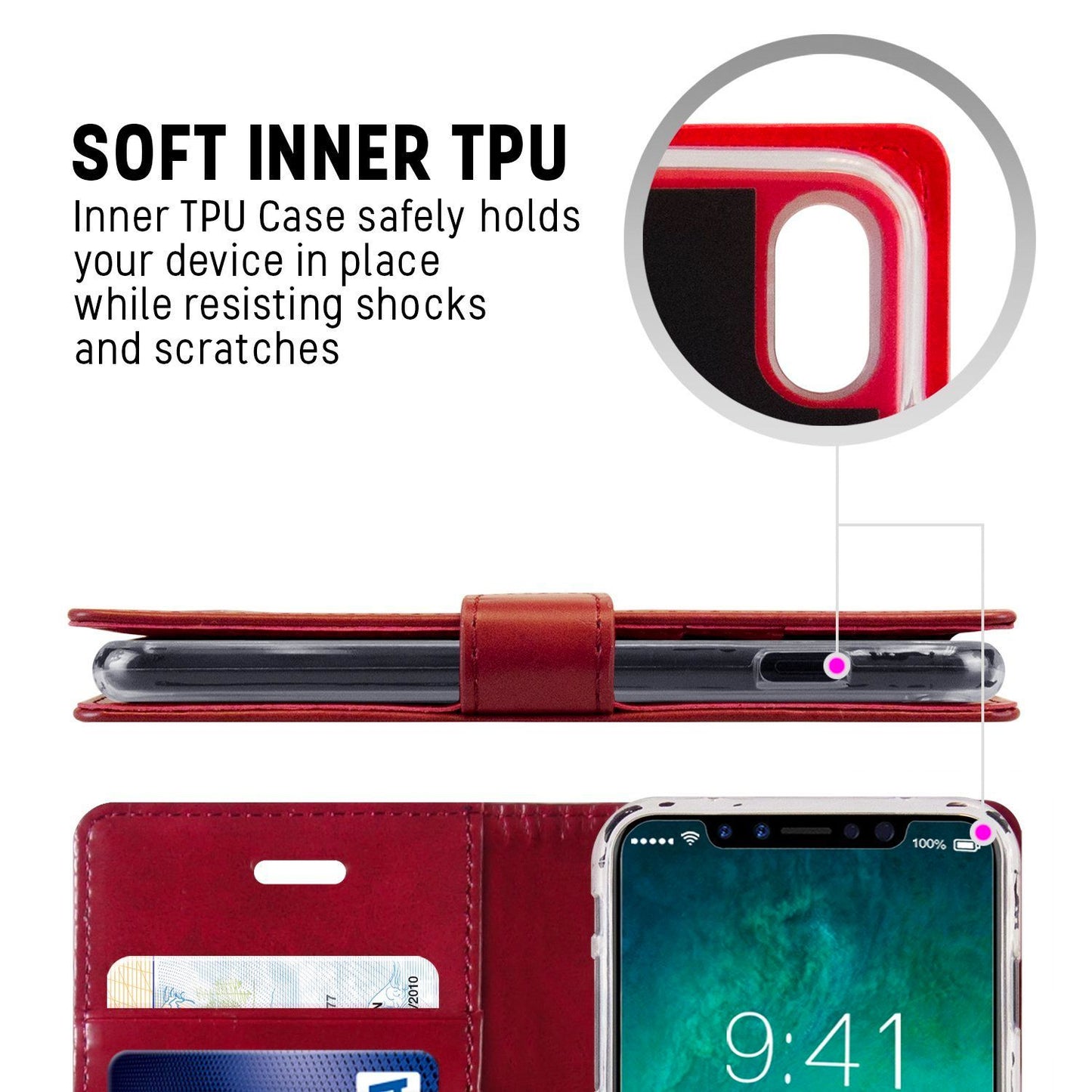 Samsung Galaxy S22 Ultra Goospery Mercury Blue Moon Diary - Wine