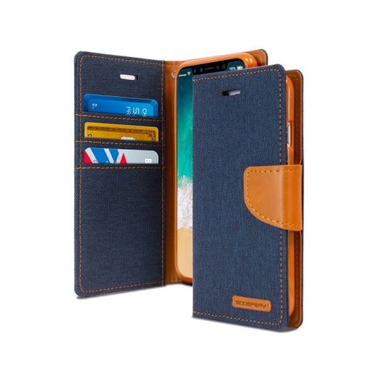 iPhone 13 Pro Max Goospery Mercury Canvas Diary - Navy