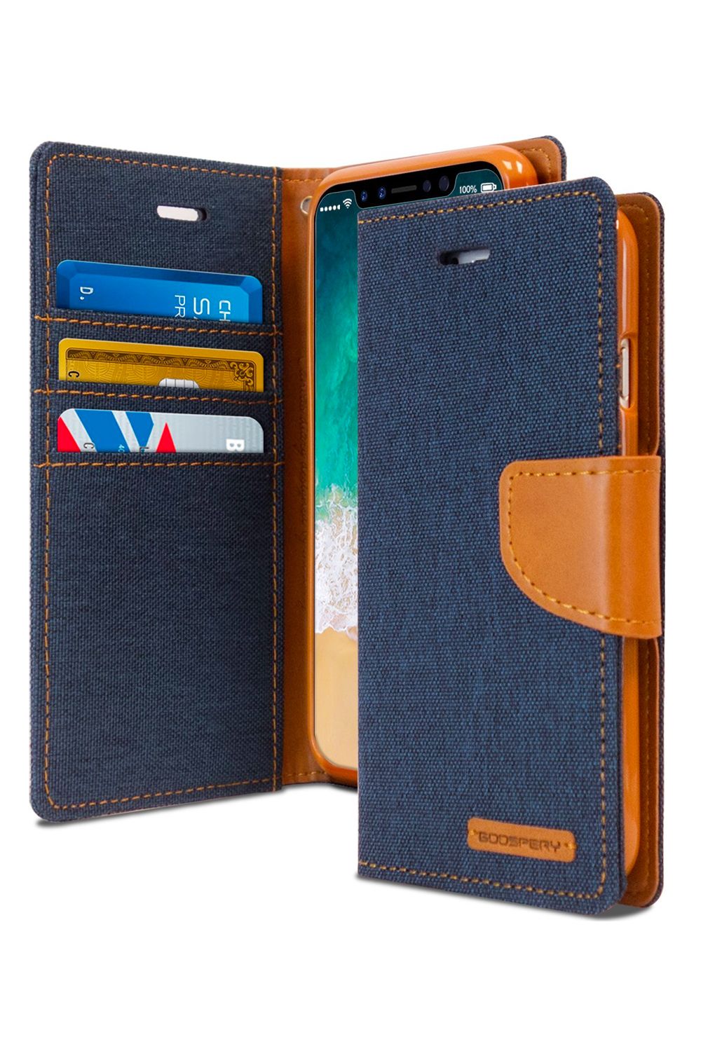 iPhone 13 Pro Goospery Mercury Canvas Diary - Navy