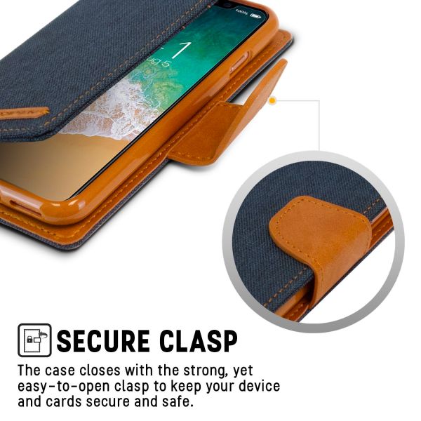 iPhone 13 Pro Max Goospery Mercury Canvas Diary - Navy