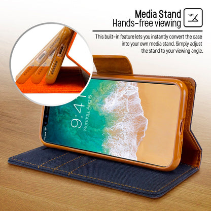 iPhone 14 Pro Max Goospery Mercury Canvas Diary - Navy