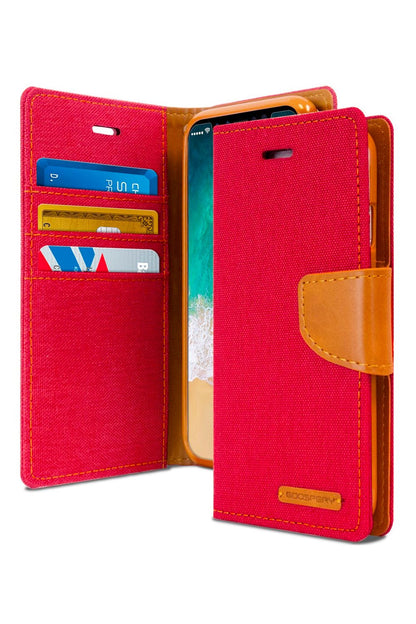 iPhone 13 Pro Max Goospery Mercury Canvas Diary - Red