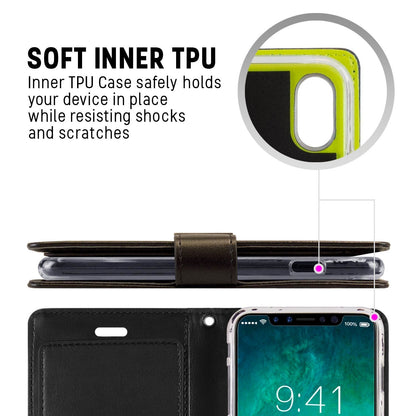 iPhone 13 Pro Max Goospery Mercury Rich Diary - Black