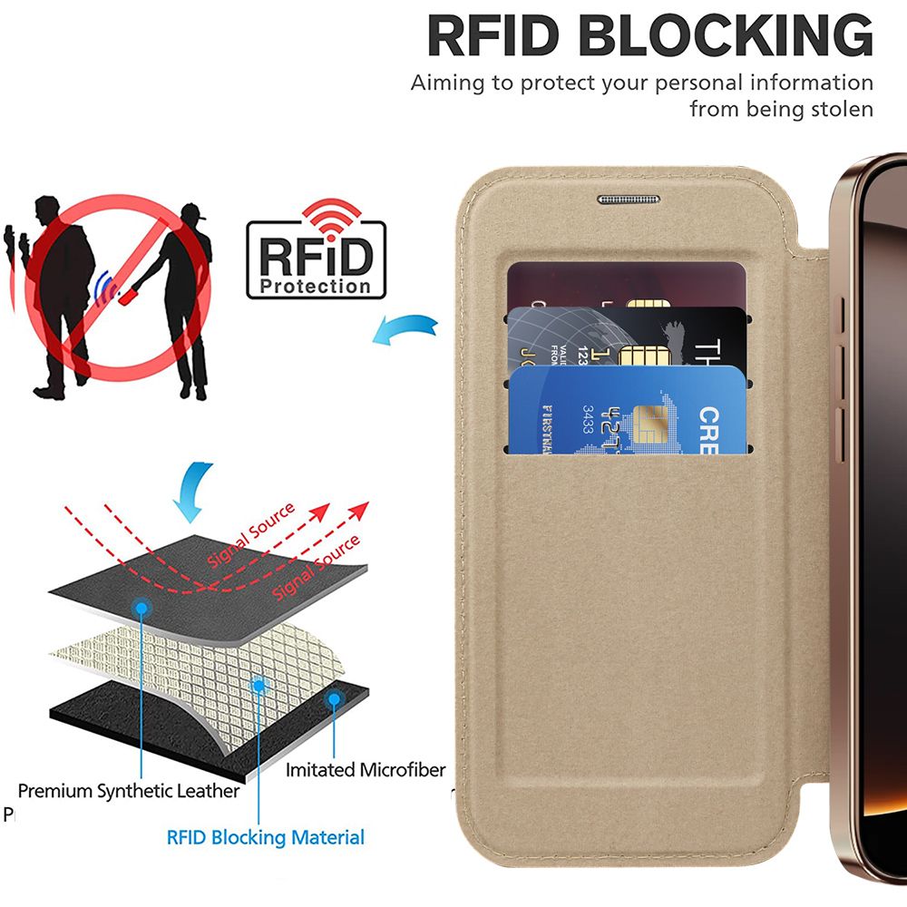 *Priority reserve-Ships early Sep*iPhone 17 Air BLACKTECH Leather Lux (Magnetic Compatible) - Gold