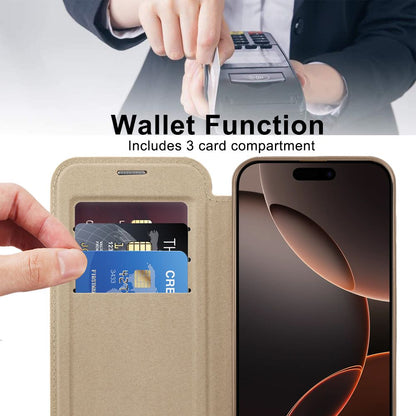 *Priority reserve-Ships early Sep*iPhone 17 Air BLACKTECH Leather Lux (Magnetic Compatible) - Gold